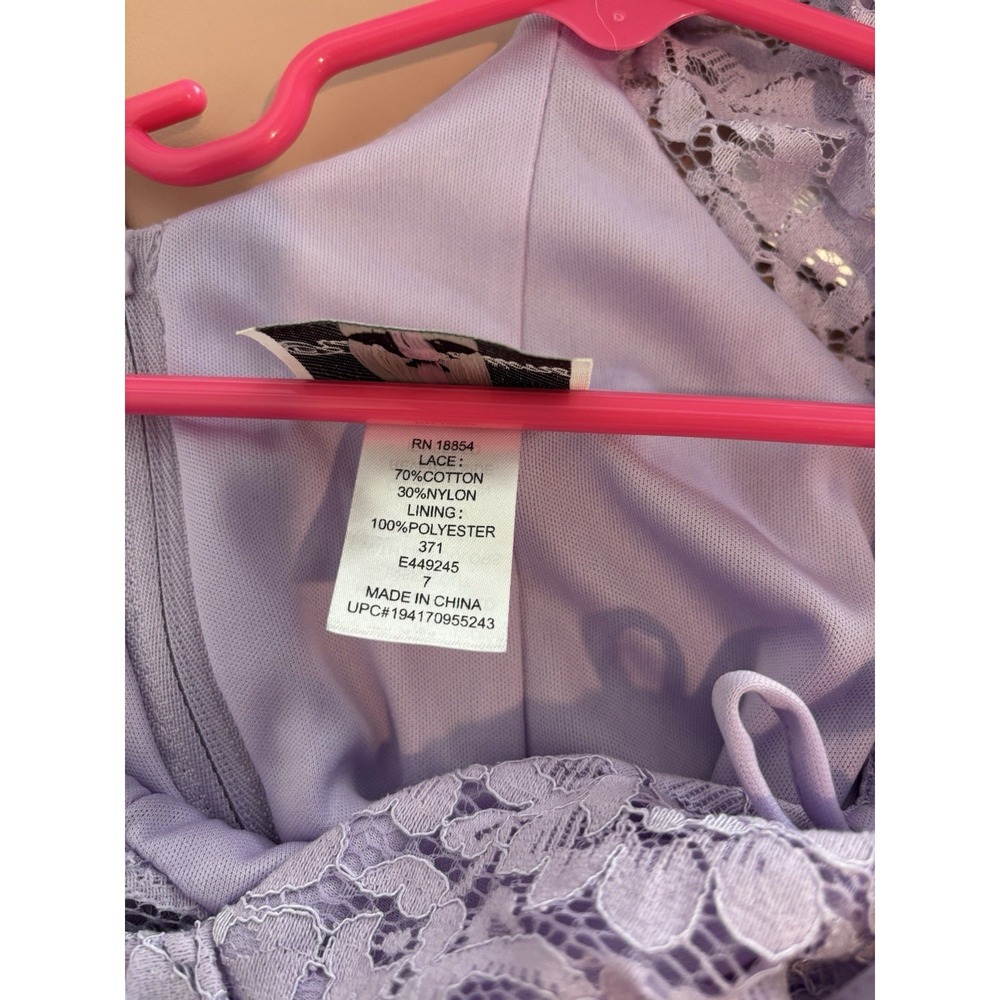 Rare Editions Girls Shorts Romper Size 7 NWT Lavender Lace Ruffle Off Shoulder - Picture 8 of 8